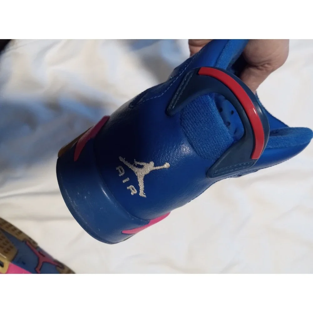 Air Jordan 6 Retro GS Seahawks Deep‎ Royal Blue Green Pink 543390-439 Size 6.5Y